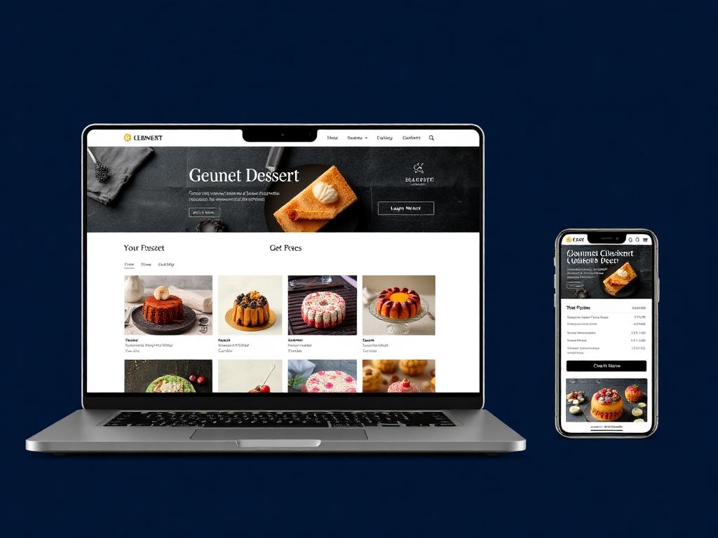 KD Desserts website mockup